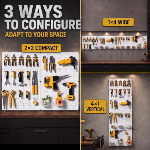 Pegboard Organizer Kit, 4 Pack 12 x 16 in Metal Panels - Image 6