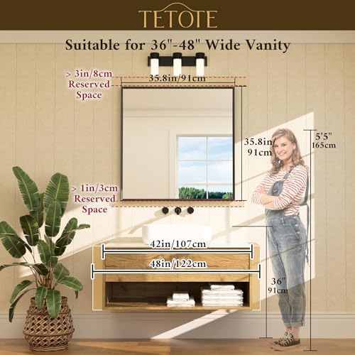 TETOTE Brushed Nickel Bathroom Mirror - Image 6