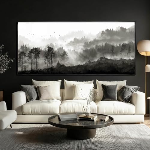 Black and White Wall Art Forest Home Wall Decor Modern Photo Prints 32"x70" Art by YJYart