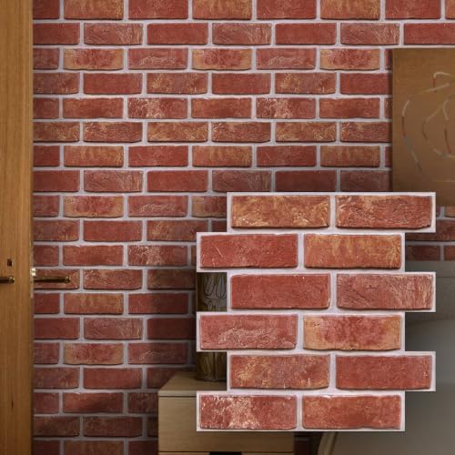 COMSTICKC 3D Faux Brick Wall Panels Peel and Stick by COMSTICKCDECOR