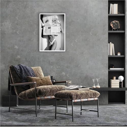 Sexy Glamorous Newspaper Reader Poster Feminist Hot Girls Canvas Wall Art Retro - Image 5