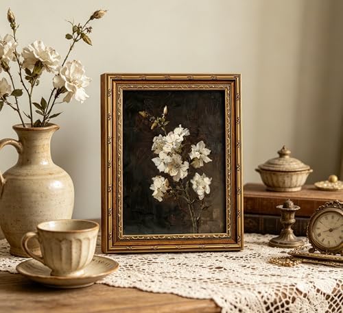 xikafou 3D Textured Canvas Wall Art, Vintage Carved Gold Frame - Image 6