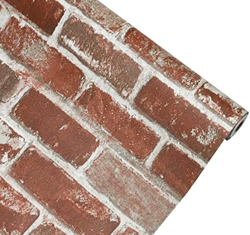 Hopeak Red Brick Wallpaper Self-Adhesive Peel and Stick Wallpaper Waterproof - Image 2