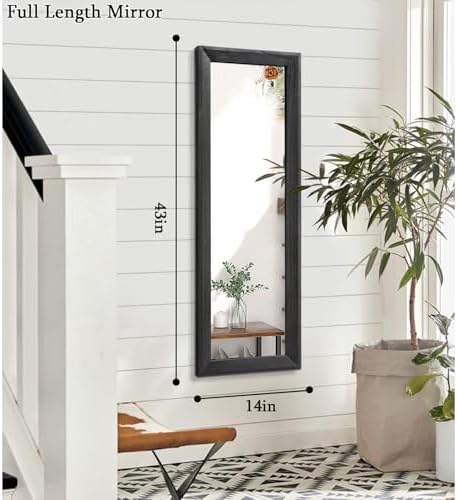 AAZZKANG Full Length Mirror Rectangle Wood Framed Large 43"x14" - Image 2