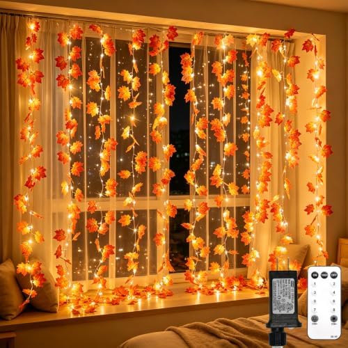 suddus Curtain Lights, Fall Garland by SUDDUS