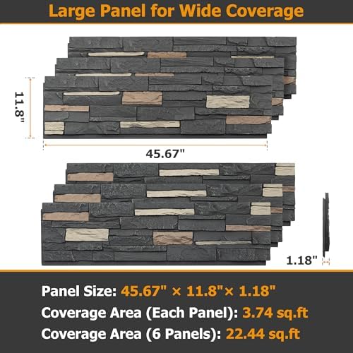 ROOMTEC 6-Packs Faux Stone Wall Covering Panels - Image 2