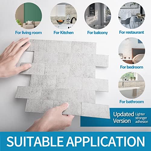 Art3d Peel and Stick Backsplash, Stick on Wall Tile, Natural White - Image 4