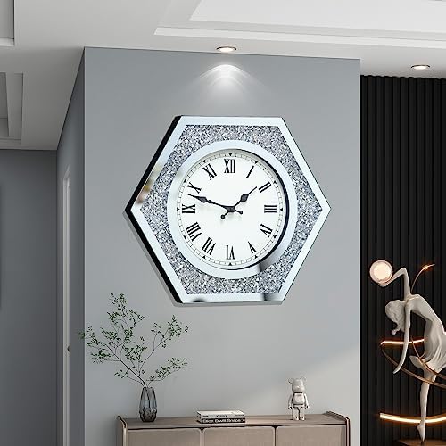Large Crystal Crush Diamond Wall Clock by JTWALCLOCK