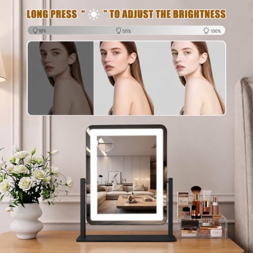 Vanity Mirror with Lights, 12.2" x 15" Large LED Makeup Mirror with Light - Image 4