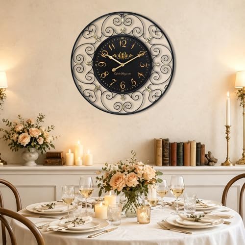 30 Inches Large Wall Clock, Farmhouse French Vintage Wall Clock, Silent Battery - Image 7