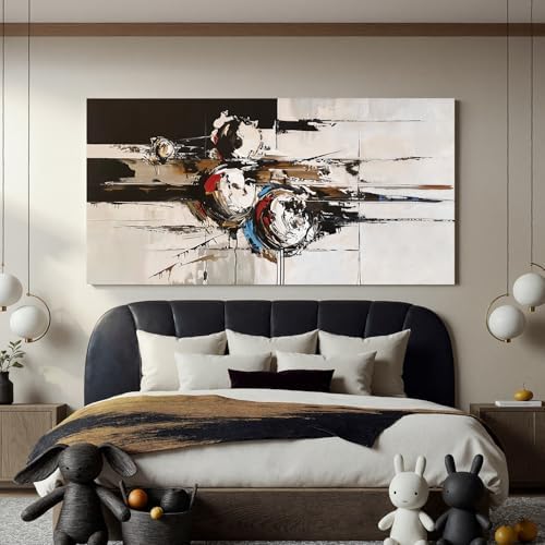 YISXINOAG Black White Abstract Wall Art Modern Industrial Painting 24"X48" - Image 3
