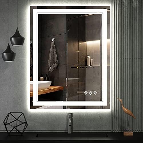 LED Bathroom Mirror, 24x32 Inch Vanity Mirror by VanPokins-GlobalHighEndLEDBathroomMirrorBrand