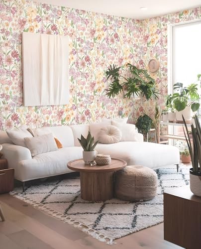 Heroad Peel and Stick Wallpaper Floral Wallpaper Pink Contact Paper - Image 4