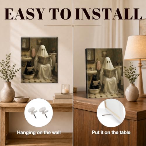 Halloween Bathroom Wall Decor, Ghost on Toilet - Image 3
