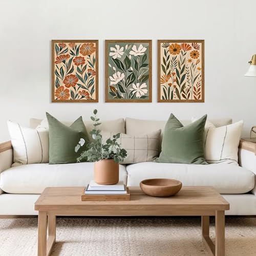 Urmoya 3 Pieces Boho Floral Decor Flower Market Wall Art, 12x16 Inch - Image 4