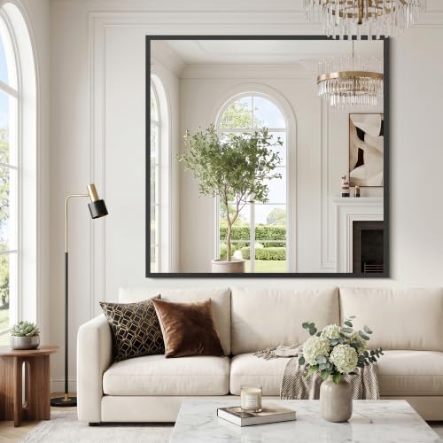 FORBATH Bathroom Mirror for Over Sink, 48x48 Inch Black Wall Mirror - Image 5