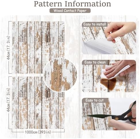 Wood Wallpaper Peel and Stick Shiplap Contact Paper 17.3"×393" - Image 3