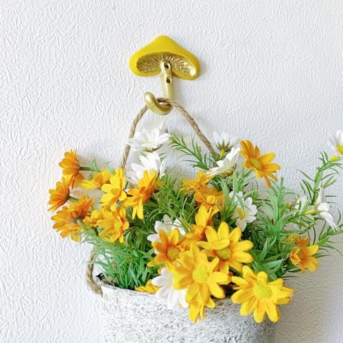Rustic Mushroom-Shaped Decorative Wall Hook Rack Hangers - Image 2