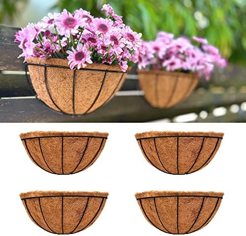 LaLaGreen Hanging Wall Planters Black Metal Flower Baskets by L%C3%A1L%C3%A1Green