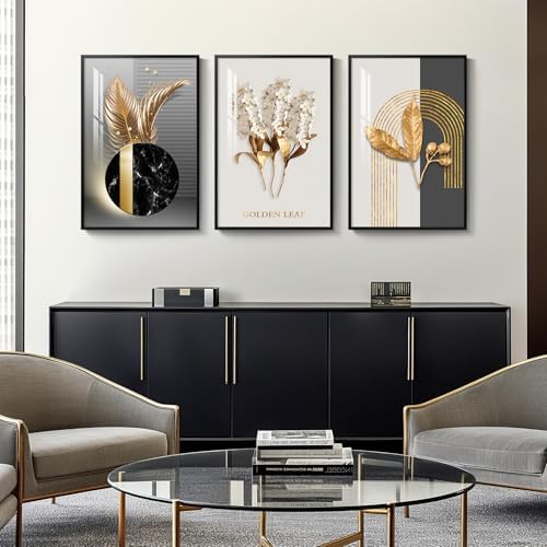 Framed Black and White Modern Luxury Wall Art, 3 Pieces 20x30 In - Image 3