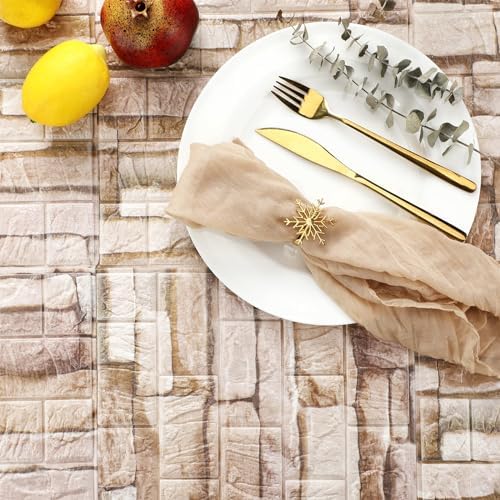 Colarr 60 Pcs 58 Sq ft 3D Wall Panels Peel and Stick, Brick Color - Image 4