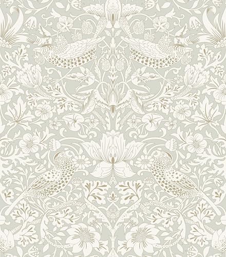 HueBurst 17.7x118in William Morris Style Wallpaper Peel and Stick Vintage by HueBurst