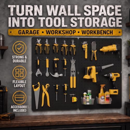 Pegboard Organizer Kit, 4 Pack 12 x 16 in Metal Panels - Image 2