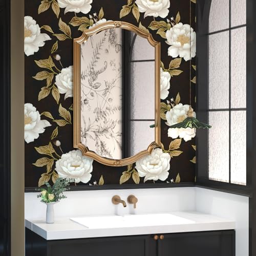 BOKEBEVE Leaf Wallpaper Peel and Stick Vintage Black Brown 17.5 x 393.5In - Image 6