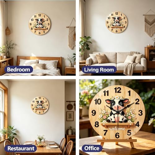 peacoblue Cow Wall Clocks Battery Operated - Image 6