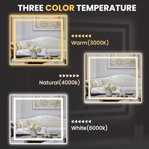 LOAAO 44"X36" LED Bathroom Mirror - Image 5