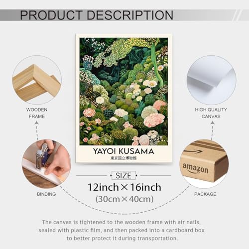 Yayoi Kusama Botanical Wall Art Vintage Japanese Nature Floral Poster 12x16 - Image 2