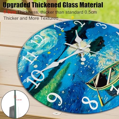 12 Inch Silent Glass Wall Clock Non Ticking - Image 5