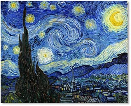1 KINGO Van Gogh Canvas Wall Art: Starry Night Landscape Painting Picture by 1KINGO