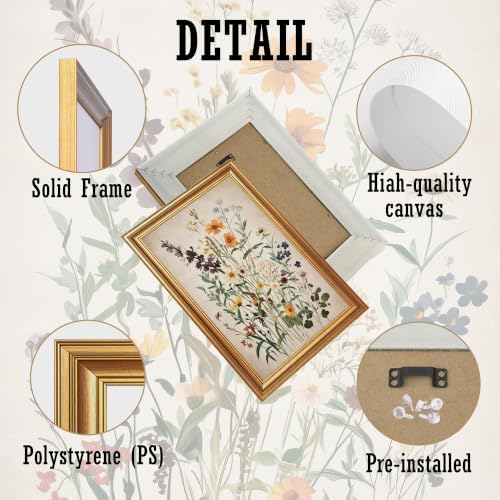 EJPFOGV Watercolor Wildflower Botanical Framed Canvas Wall Art 8x10 inches - Image 6