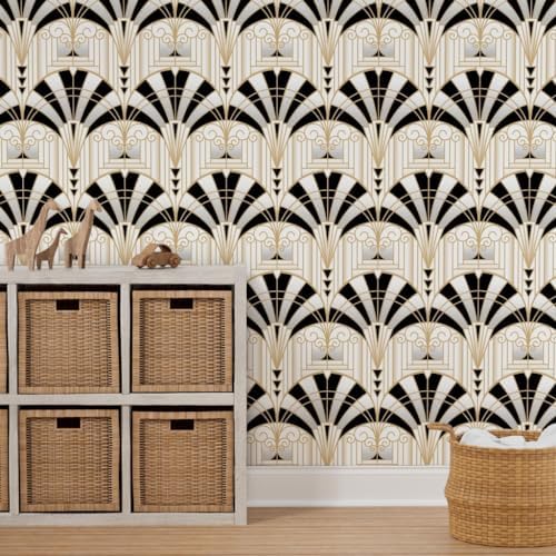 Spoonflower 20s Architecture Peel and Stick Removable Wallpaper - Image 7