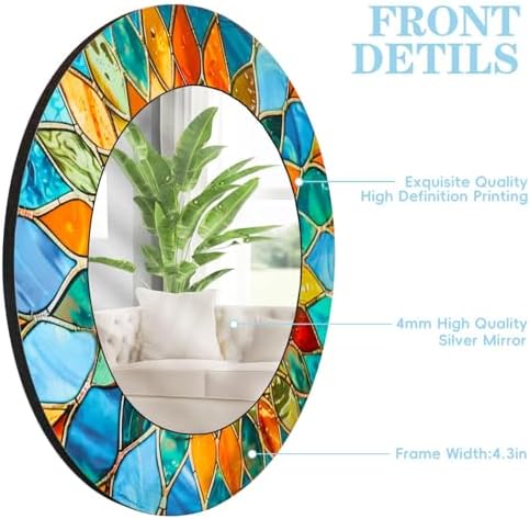 Decorative Wall Mirror, Large Round Wall Art Mirror, Wall Mirrors - Image 4