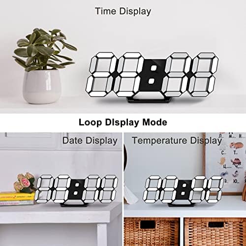 Deeyaple Led Digital Alarm Clock 3D Small Wall Clock Snooze Dimmable Time - Image 4