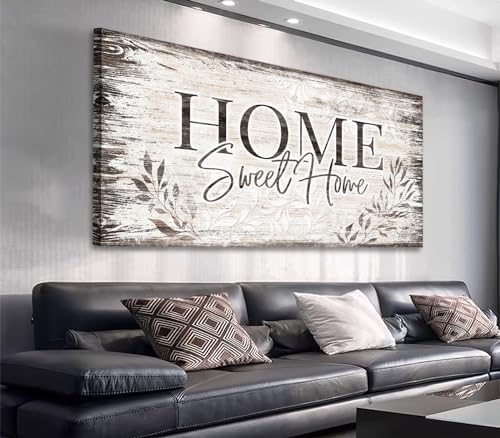 arteWOODS Home Sweet Home Wall Art Sign Large Dark Brown Farmhouse Wall Sign by arteWOODS