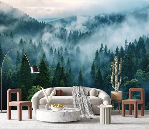 YQWDMX - Misty Forest Wallpaper self-Adhesive wall murals by YQWDMX