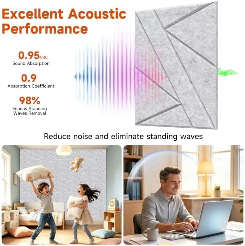 TO-TH Acoustic Wall Panels Self-Adhesive Sound Panel 24 Pack - Image 3