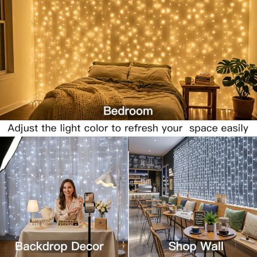 suddus Curtain Lights Outdoor, 450 LED Curtain Lights - Image 6