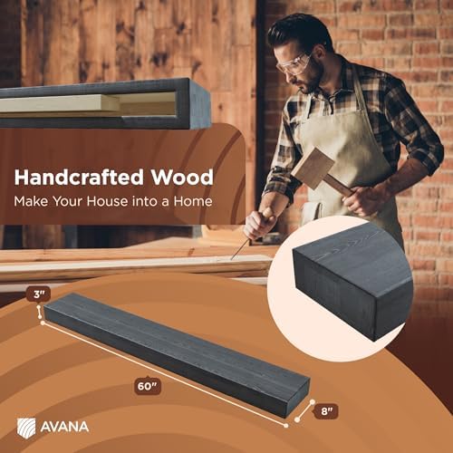 Avana Natural Wood Fireplace Mantle - Image 2