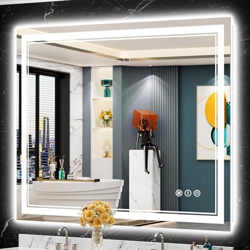 48x40 LED Bathroom Mirror, Backlit & Front Lit Lighted Mirror by Awandee