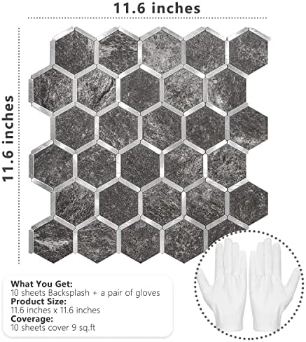 STICKGOO Hexagon Peel and Stick Backsplash Tile, Stick on Backsplash - Image 2