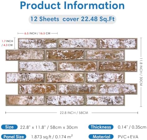 COMSTICKC 3D Peel and Stick Faux Brick Wall Panels - Image 4