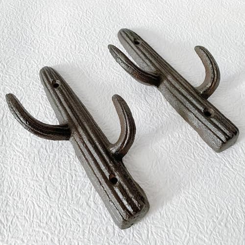 Rustic Cactus-Shaped Decorative Wall Hook Rack Hangers - Image 4
