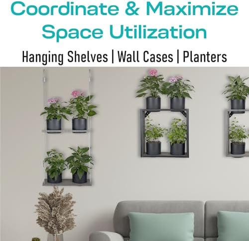 Hanging Planter Line, Plant Hanger, Coffee Brown, 4 Pots Shelf - Image 2