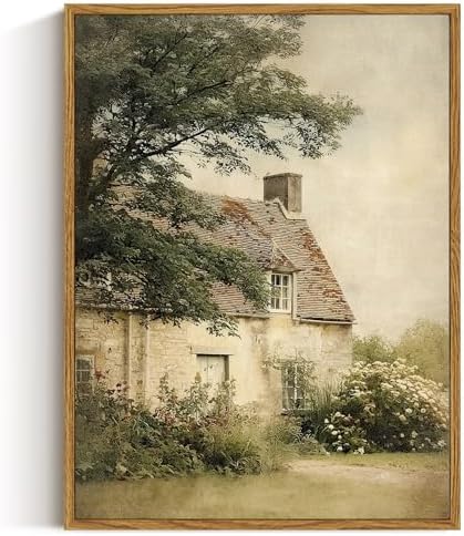 ARPEOTCY Vintage Framed Canvas Wall Art, Farmhouse Countryside Wall Decor by ARPEOTCY