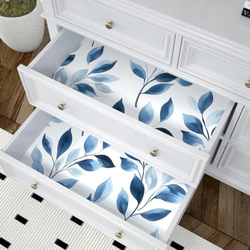 Serene Blue Natural Botanical Peel and Stick Wallpaper 17.5" x 78" - Image 6