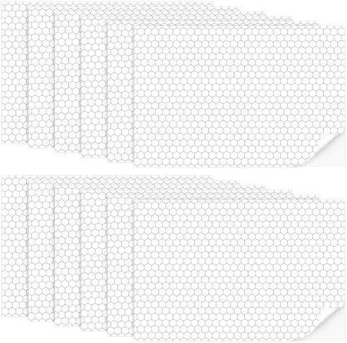 Flutesan 12 Pcs Miniature Dollhouse Wallpaper, Hexagonal Grid by Flutesan